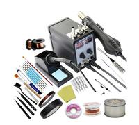 Ferro da saldatura 8586D + 2 in 1 Dual-Usa Dual Display digitale Hot Air Deseldering Renwork Solder Station Kit di riparazione,Giunzione Termica(SET-4)