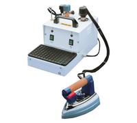 Ferro da stiro a vapore con caldaia Professionale , Appoggiaferro in silicone, braccio di sospensione ed elettrovalvola 1 capacità 1,5 Litri - 1 Ora di stiratura 42x27x29 cm 2,5 Bar colore bianco bian