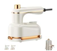 Ferro Da Stiro a Vapore Portatile, Stiratrice a Vapore for Vestiti, Stiratrice a Vapore E Ferro 2 in 1, Stiratura a Vapore E a Secco Continui, Riscaldamento Rapido Da 1000 W in 5 Secondi(Beige)