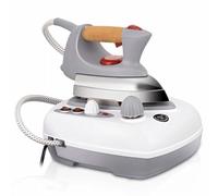 Ferro da stiro a vapore professionale con base alta 30 cm, controllo della temperatura regolabile (90-248°C) e funzione vapore, design con manico in sughero per uso domestico