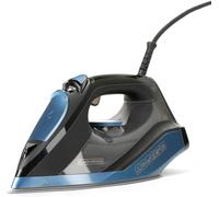 Ferro da Stiro con Flusso Costante e Funzioni Autopulente/Anticalcare - con Piastra Ceramica e Colpo Vapore, 370ml, 31x12x15cm, 2800W, Nero e Blu
