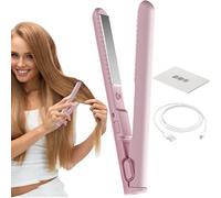 Ferro da stiro da viaggio, ferro arricciacapelli portatile, ferro arricciacapelli senza fili, arricciacapelli 2 in 1 con ricarica USB e strumento di styling a ferro per donne e ragazze che