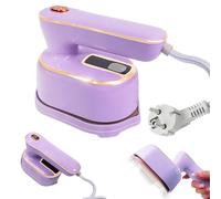 Ferro da stiro da viaggio, Mini ferro da stiro a vapore da 1000 W, serbatoio dell'acqua grande da 100 ml, piastra in ceramica, ferro da stiro a vapore portatile pieghevole per casa e viaggio (Viola)