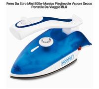 Ferro Da Stiro Mini 800w Manico Pieghevole Vapore Secco Portatile Da Viaggio BLU
