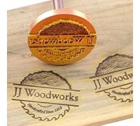 Ferro da stiro personalizzato con logo personalizzato, timbro termico in pelle e legno, per cottura con manico (2,5 x 2,5 cm)
