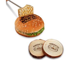 Ferro da stiro personalizzato per legno e pelle, hamburger, barbecue, bistecca e pane, logo personalizzato (3.8cm)