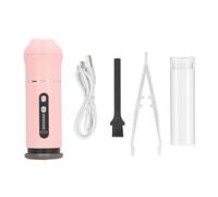 Ferro da stiro portatile a mano, levapelucchi 2 in 1 e mini ferro da stiro a vapore elettrico, ricaricabile, per casa, viaggi e lavoro, design bianco compatto (rosa)