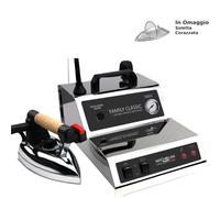 Ferro da stiro professionale con caldaia separata Family Classic con caldaia in Acciaio Garanzia 10 anni-da 1.5 lt incluso con l'acquisto soletta corazzata Made In Italy inox lucido