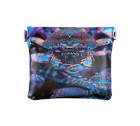 Ferro di Cavallo Granchio Luminoso Neon Acciaio Azzurro Moda Donna In Pelle Moneta Borsa Borsa Unica Tasca Borsa Trucco per Uomini Donne Viaggi soporte de monedas para