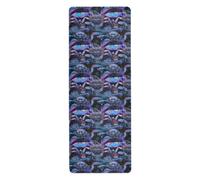 Ferro di cavallo Granchio Luminoso Neon Acciaio Azzurro Viaggio Yoga Mats per le donne stampati, antiscivolo, caldo yoga mat asciugamano con borsa per il trasporto tapete para ejercicio 180,3 x 66 cm