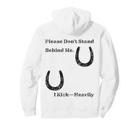 Ferro di Cavallo Horseshoe Equestrian Department Alert Back Kick Alert Back Print Felpa con Cappuccio