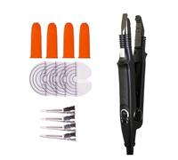 Ferro For Estensione Dei Capelli A Calore Costante Variabile Strumenti For Incollare La Cheratina Kit Di For Macchina Con Connettore For Fusione Professionale Risparmio Tempo Efficiente(Black KIT)