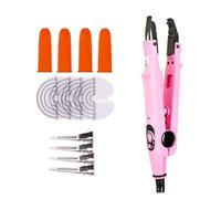 Ferro for Estensione dei Capelli A Calore Costante Variabile Strumenti for Incollare La Cheratina Kit di for Macchina con Connettore for Fusione Professionale Controllo della Temperatura(Pink Kit)