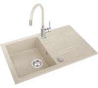 Ferro Mezzo II lavello con rubinetto sabbia/beige DRGM48/78SA-SET1-PL