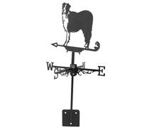 Ferro Nero Banderuola Segnavento, Stile Europeo Vintage per Giardino | Indicatore Direzione del Vento, Struttura Resistente alle Intemperie, Montaggio a Terra o Tetto, per Agricoltori