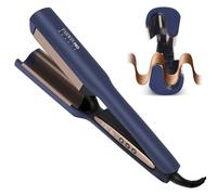 Ferro Onde Deep Waves 25 mm Onde Sirena, PARWIN PRO BEAUTY Ferro Arricciacapelli Doppio Cilindro Beach Waves, 3 Timer (6/8/10 s) con Display LED, 4 Livelli di Temperatura, Design Leggero 350 g