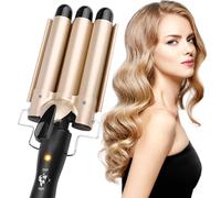 Ferro ondulato per capelli, arricciacapelli con 3 rulli con temperatura regolabile, ferro ondulato arricciacapelli 25mm Mermaid Hair Waver Riscaldamento rapido Grande onda per capelli lunghi/corti