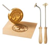 Ferro per marchio personalizzato per legno, Timbro termico con manico legno per legno,Ferro da stiro BBQ Timbro termico con manico legno per legno, pelle e prodotti da forno (Stile 2)