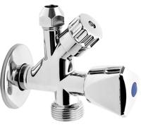 Valvola ad angolo Kombi 3/8" X 1/2" X 3/4", con raccordo CF5104