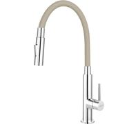 Ferro Zumba Slim 2F rubinetto da cucina verticale cromo-beige BZA43P