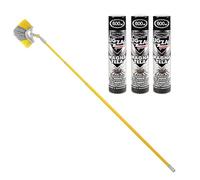 FERROELETTRA Scovolo Togli Ragnatele Allungabile Fino a 220cm + 3 Pezzi Insetticida Ragni Magnatela da 600ml - Spray Ragni e Ragnatele Pulizia Magna Tela