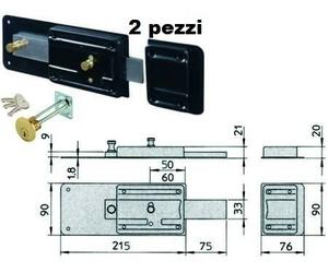 FERROGLIETTO 2PEZZI VIRO APPLICARE CON CATENACCIO 6 MANDATE CILINDRO STACCATO