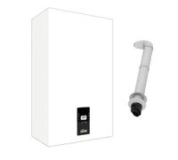 Ferroli Caldaia a Condensazione Murale a Gas Metano 34 kW per Riscaldamento e Acqua Calda Sanitaria - 0TPF7AWA Bluehelix ALPHA 34C + Kit fumi Coassiale