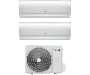 Ferroli Climatizzatore Dual Split Inverter 9000 + 12000 Btu Condizionatore con Pompa di Calore A Wi-Fi (Unità Interna + Unità Esterna ) - 2CP001...