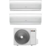 Ferroli Climatizzatore Dual Split Inverter 9000 + 12000 Btu Condizionatore con Pompa di Calore A Wi-Fi (Unità Interna + Unità Esterna ) - 2CP001...