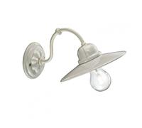 Applique Vintage B&W Metallo Smaltato Bianco 1 Luce E27