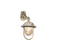 Applique Esterno Classica Bari Metallo Ceramica Bianco Sfumato Oro 1 Luce E27