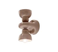 Ferroluce Applique Berimbau, marrone, a 2 luci Ferroluce