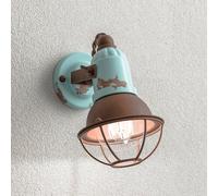 Ferroluce Applique C1675/1, turchese/marrone ruggine, ceramica, altezza 18cm, E14 Ferroluce