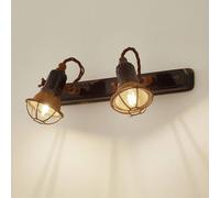 Ferroluce Applique C1676/1 con cestino, 2 luci, nero Ferroluce