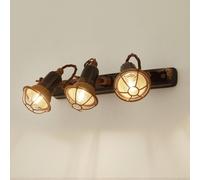 Ferroluce Applique C1677/1 con cestino, 3 luci, nero Ferroluce