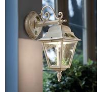 Applique Classica Da Esterno Gorizia Metallo Ceramica Bianco Sfumato 1 Luce E27