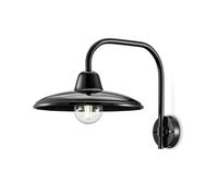 Applique Industrial Minimal Nordico B&W Metallo Smaltato Nero 1 Luce E27