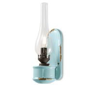 Applique Vintage Candela Ceramica Azzurra 1 Luce E14