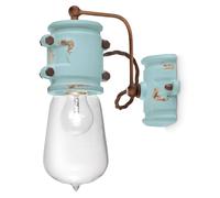 Applique Vintage Urban Ferro E Ceramica Azzurro 1 Luce E27 22Cm