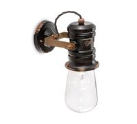Applique Industrial Minimal Urban Ferro Ceramica Vintage Nero 1 Luce E27