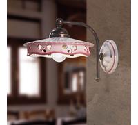 FerroLuce Applique da parete in metallo con diffusore in ceramica dallo stile ru