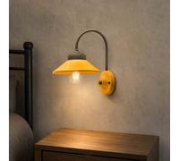 Applique Vintage Colors Ferro E Ceramica Giallo 1 Luce E27