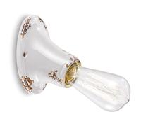 Applique Vintage Senza Diffusore Ceramica Bianco 1 Luce E27