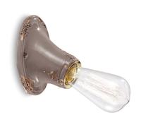 FerroLuce Applique da parete in stile industrial con diffusore in ceramica Vinta