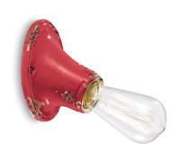 Applique Vintage Senza Diffusore Ceramica Rosso 1 Luce E27