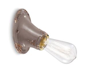 FerroLuce Applique da parete in stile industrial con diffusore in ceramica Vinta [EEK: A]