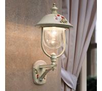 Ferroluce Applique Classica Bari A301 – Esterno Metallo paralume ceramica bianco sfumato oro 1x E27