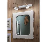FerroLuce Applique da parete rustica con 2 diffusori in ceramica decorata a mano