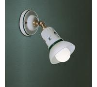 Applique Classica Savona Ceramica E Ottone Satinato Decorato Filo Blu 1 Luce E14 [EEK: A++]