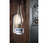 Applique Classica Pompei Ceramica E Ottone Satinato Decorato 1 Luce E14